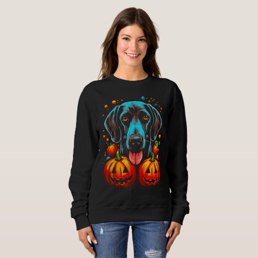 Sweatshirt Dog German Shorthaired Pointer Pumpkin Halloween (Devant entier)