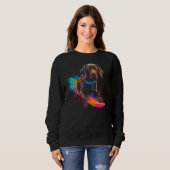 Sweatshirt Dog German Shorthaired Pointer Snowboard (Devant entier)