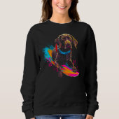 Sweatshirt Dog German Shorthaired Pointer Snowboard (Devant)