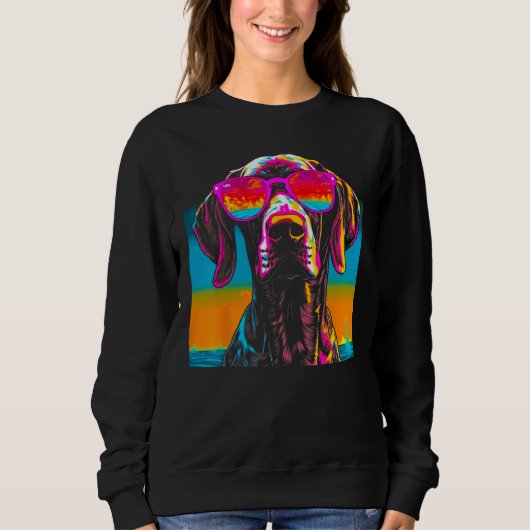 Sweatshirt Dog German Shorthaired Pointer Sunglasses (Devant)