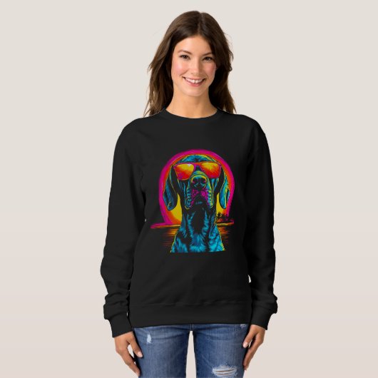 Sweatshirt Dog German Shorthaired Pointer Sunglasses 1 (Devant entier)