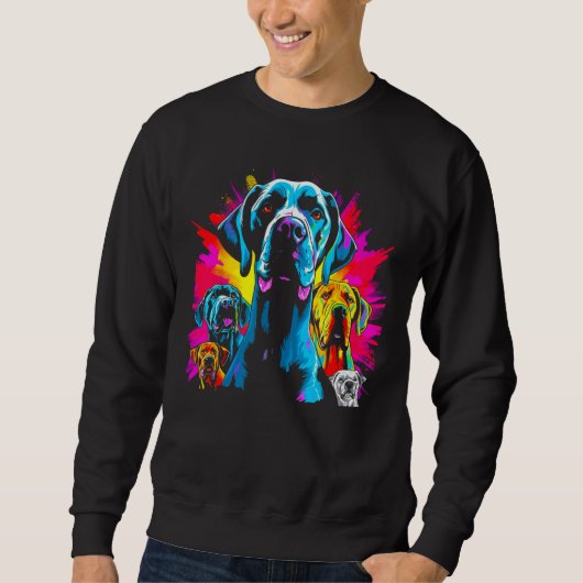 Sweatshirt Dog Great Dane Family (Devant)