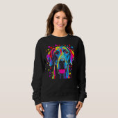 Sweatshirt Dog Great Dane Pink Blue Red Hearts (Devant entier)