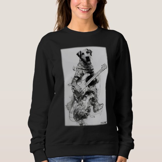 Sweatshirt Dog Guitar Pet Musician Dog Love Natural_1 (Devant)