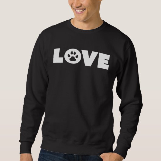 Sweatshirt Dog Love Paw Print Graphic Plus Size (Devant)