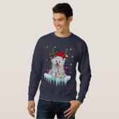Sweatshirt Dog Lover |Maltese Christmas Fairy Light en hiver (Devant entier)