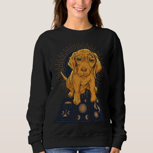 Sweatshirt Dog Tarot Card Reading Cartomancy Retro Tarot Card (Devant)