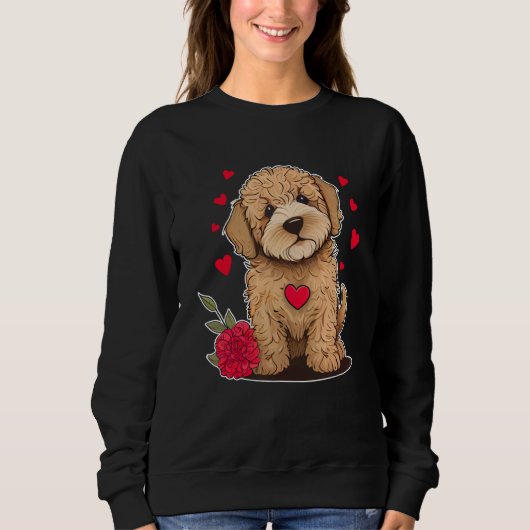 Sweatshirt Dog Valentine Cute Golden Doodle Valentine's Day (Devant)