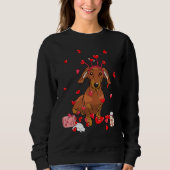 Sweatshirt Dog Valentine Gift Cute Dachshund Valentine's Day (Devant)