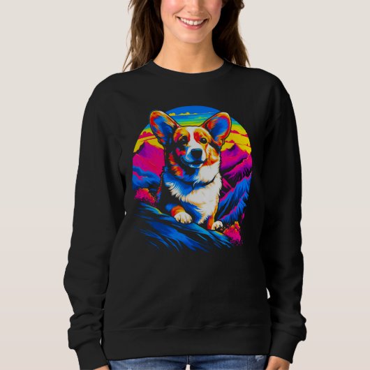Sweatshirt Dog Welsh Corgi Mountain (Devant)