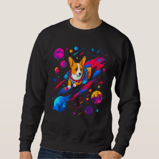 Sweatshirt Dog Welsh Corgi Space Planet Universe