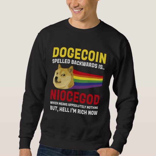 Sweatshirt Dogecoin Crypto Meme Dogecoin à l'envers Cryptomo (Devant)