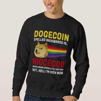 Sweatshirt Dogecoin Crypto Meme Dogecoin Backwards  Cryptocur