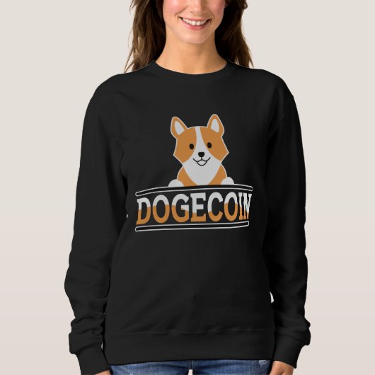 Sweatshirt Dogecoin Digital Currency Meme Cryptocurrency Bloc (Devant)