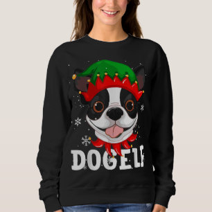 Sweatshirt Dogelf Boston Terrier Chien drôle Vilain Noël