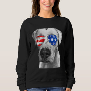 Sweatshirt Dogo Argentino Canon Lunettes de soleil Drapeau Am