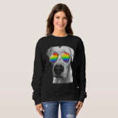 Sweatshirt Dogo Argentino Chien Gay pride Drapeau Lunettes de (Devant entier)