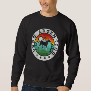 Sweatshirt Dogo Argentino Rétro Vintage Maman Papa Chien