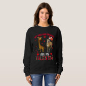 Sweatshirt Dogs And Giraffes Are My Valentine Whippet With Gi (Devant entier)