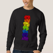 Sweatshirt Dogs Stack Rainbow LGBT Gay Les Trans Pride Pet (Devant)