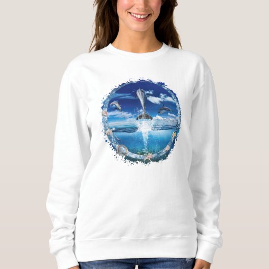 Sweatshirt Dolphin Pod Cast Party (Devant)