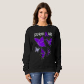 Sweatshirt Domestic Violence Awareness purple butterflies Sur (Devant entier)
