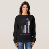 Sweatshirt Domestic Violence Awareness Purple USA Flag End Th (Devant entier)