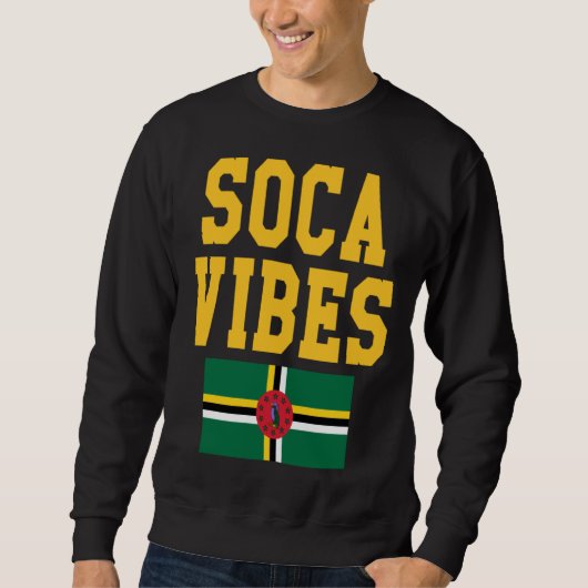 Sweatshirt Dominica Flag Soca Vibes jouvert party Caribbean c (Devant)