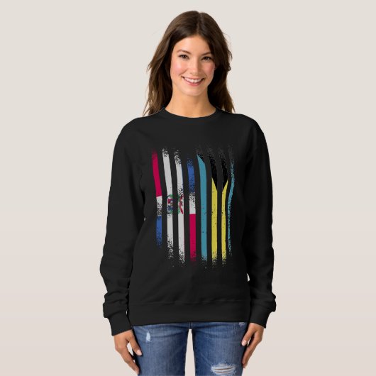 Sweatshirt Dominican Republic Flag Bahamas Grown Country Flag (Devant entier)