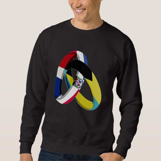 Sweatshirt Dominican Republic Flag Bahamas Grown Ring Marriag (Devant)