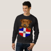 Sweatshirt Dominican Republic Flag Welsh Terrier Dog In Pocke (Devant entier)
