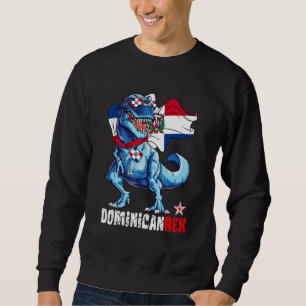 Sweatshirt Dominicanrex Fierux Drapeau Dominicain Drôle Dinos