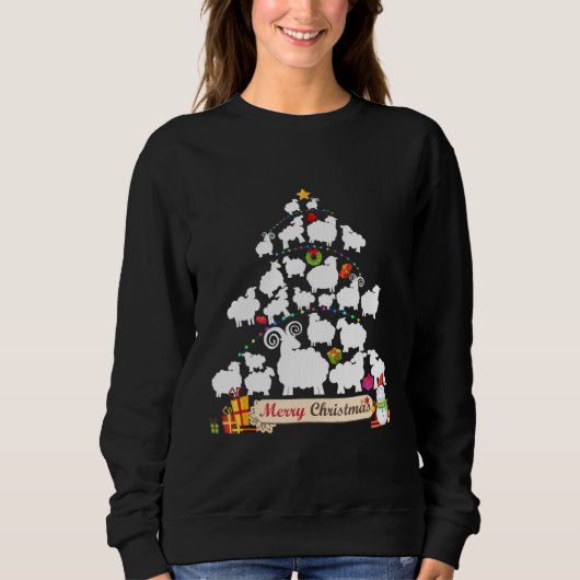 Sweatshirt Don d'arbre de Noël mouton | Drôle cadeau de Noël (Devant)