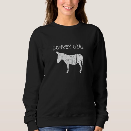 Sweatshirt Donkey Girl Farm Animal Donkeys Womens (Devant)