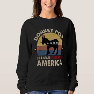 Sweatshirt Donkey Pox Disease American Usa Drapeau Donkeypox 