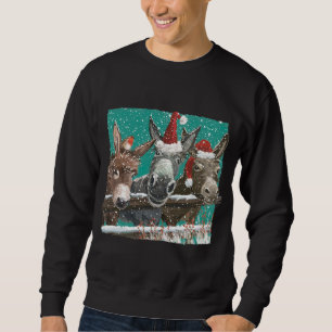 Sweatshirt Donkey Santa Hat Donkey Lover mignonne Donkey Chri
