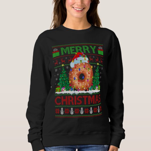 Sweatshirt Donut Food   Xmas Tree Ugly Santa Donut Christmas (Devant)