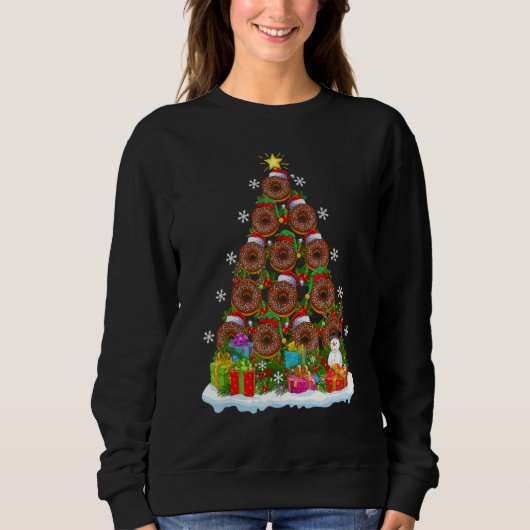 Sweatshirt Donuts Food   Xmas Holiday Santa Donuts Christmas  (Devant)