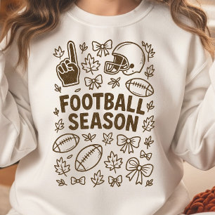 Sweatshirt Doodle de saison de football cosy pour le jour de
