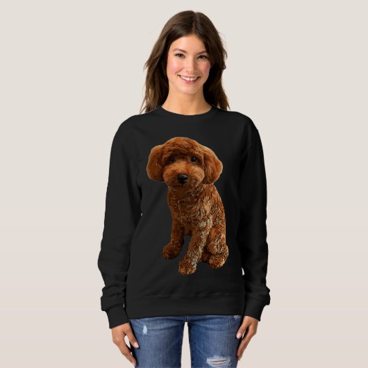 Sweatshirt Doodle doré de mini-caniche (Devant entier)