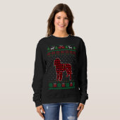 Sweatshirt Doodle Rouge Plaid Buffalo drôle laide de Noël Swe (Devant entier)