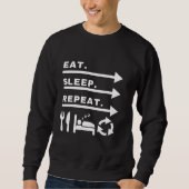 Sweatshirt Dormir Répéter Conception Motivationnelle Minimali (Devant)