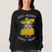 Sweatshirt Dormir Sloth Manger Dormir Chill Répéter Funny Tac (Devant)