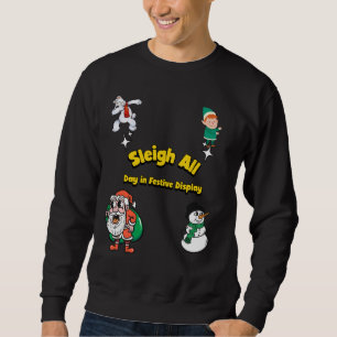 Sweatshirt Dormir toute la journée en fête Afficher Noël