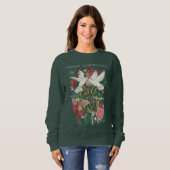 Sweatshirt Doses paix sur terre vert fleuri (Devant entier)