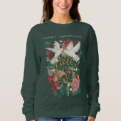Sweatshirt Doses paix sur terre vert fleuri (Devant)