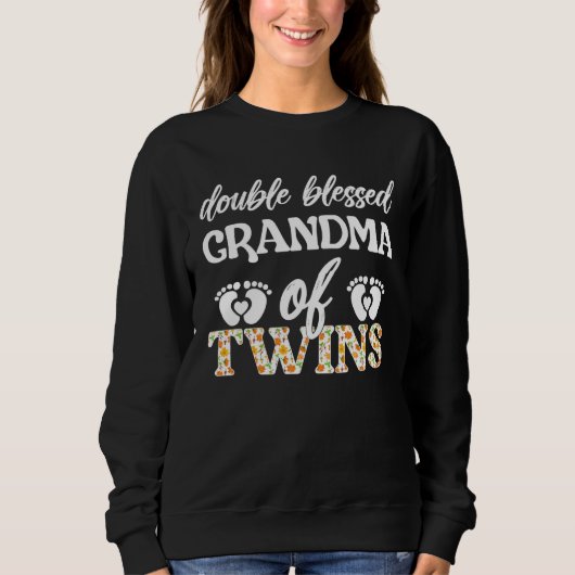 Sweatshirt Double Blessed Grandma Of Twins Twin Grandma (Devant)