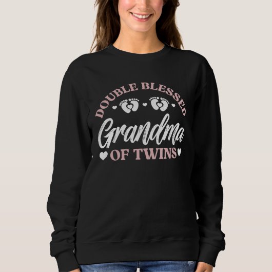 Sweatshirt Double Blessed Grandma Of Twins Twin Grandma (Devant)