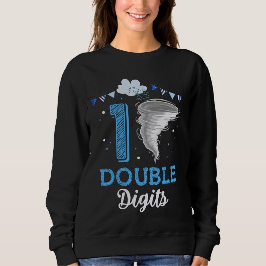 Sweatshirt Double chiffres 10e anniversaire 10 ans Tornado Bi (Devant)