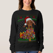 Sweatshirt Douce moche lumières de Noël Dachshund Amoureux de (Devant)